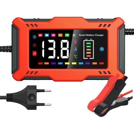 Chargeur de batterie intelligent, LiFePO4 6 A 12 V, mainteneur de batterie au plomb et reconditionnement automatique de batterie avec affichage LED (1/5)