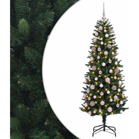 Arbre de Noël Artificiel avec Boule 180 cm 300 LED Blanc chaud vidaXL