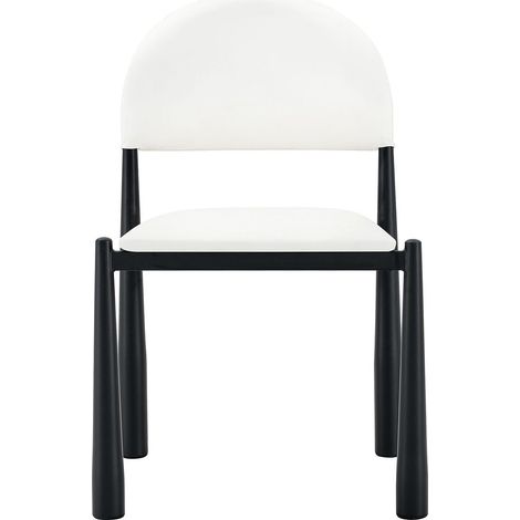 Lot de chaises 80 cm 2 chaises design moderne chaise repas dossier semi-rond rembourré revêtement en cuir pu piétement en métal (1/5)