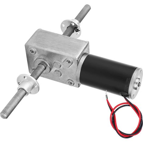 Schneckengetriebemotor mit zwei im Uhrzeigersinn drehbaren Drehwinkeln, koaxial, M8-Welle, Baugröße 2480, geflanscht, 24 V, Untersetzungsverhältnis 500 (1/5)