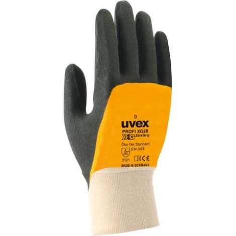 UVEX Montage-Handschuh profi XG20 Gr. 9 Nitril orange/schwarz, 6020.8 (1/2)