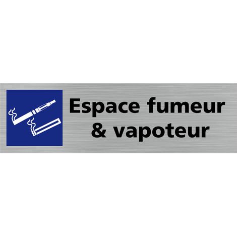 Pictogramme ESPACE FUMEUR ET VAPOTEUR (Q0227).- Adhésif aspect aluminium brossé - (1/5)