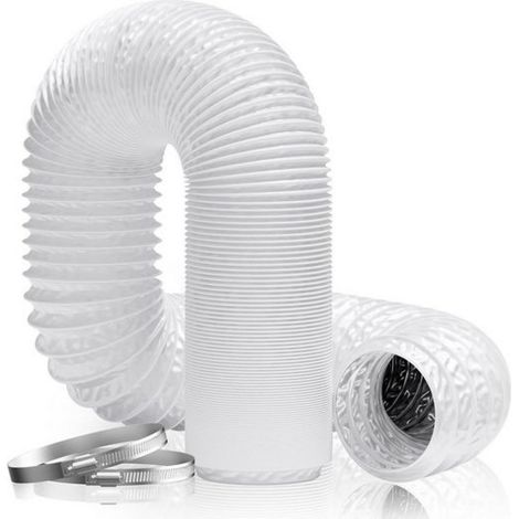 Tuyau flexible d’échappement aluminium PVC blanc 150 mm 5m, pour sèche‑linge, ventilateur, évacuation air chaud (1/4)