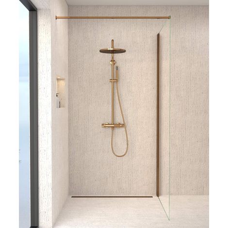 Columna de ducha termostática redonda Oro rosa - Corbeau