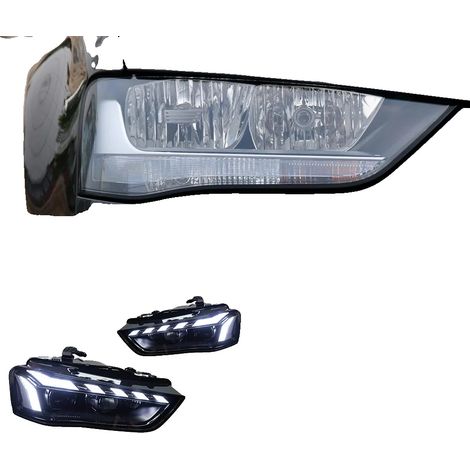 Conjunto de faros delanteros, compatible con Audi A4, tecnología LED, elegante diseño de ojos de ángel. El original es halógeno. LHD-a (1/2)