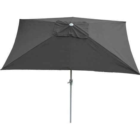 [NEUWERTIG] Sonnenschirm Castellammare, Gartenschirm, 2x3m rechteckig neigbar, Polyester/Alu 4,5kg UV-Schutz 50+ anthrazit
