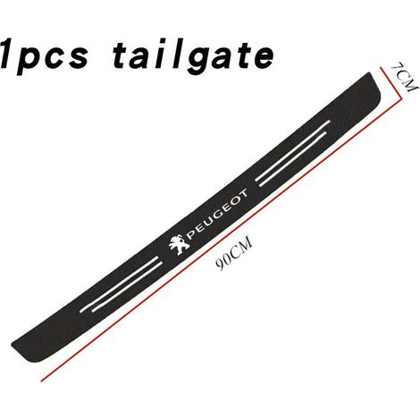 (Ancienne pièce Peugeot) Seuil de porte de voiture en fibre de carbone, protection anti-coups de pied et de rayures, compatible avec les modèles Peugeot 108, 406, 407, 206, 207, 208, 306 et 307. (1/4)
