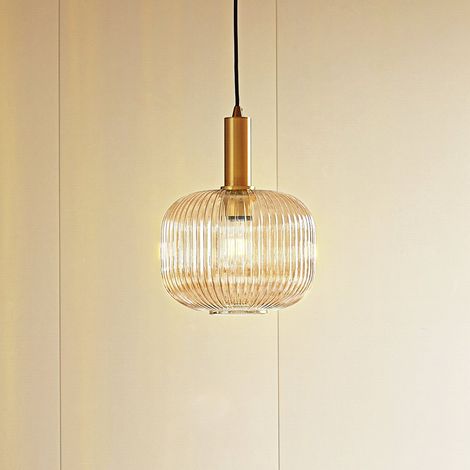 [GEBRAUCHT] Lindby Hängeleuchte Doroteo 1 Flg. Amber Glas Deckenlampe Leuchte Spot Lampe B-Ware (1/2)