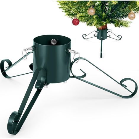Soporte metálico para árbol de Navidad de 53 cm, base de repuesto resistente con tornillos moleteados, apto para postes de 3,5 cm a 9 cm y árboles artificiales de 120 cm a 250 cm.