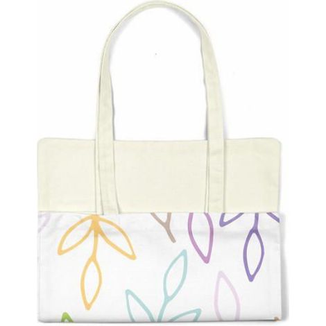 Sac shopping tote bag coton Bonamaison réutilisable 34 x 40 cm — porté épaule (1/4)