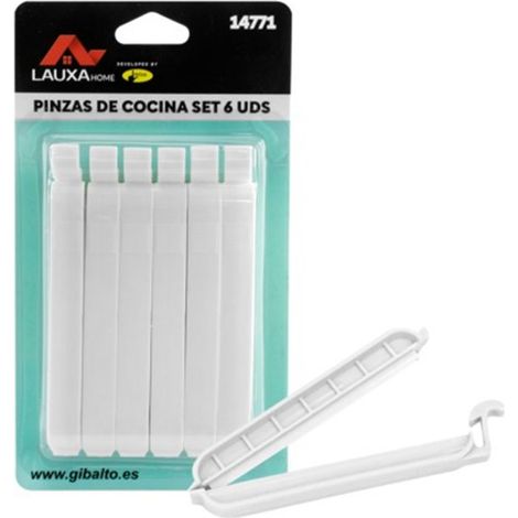 Pinzas Cerrar Bolsas Lauxa Home Pack 12 Uds Blanco