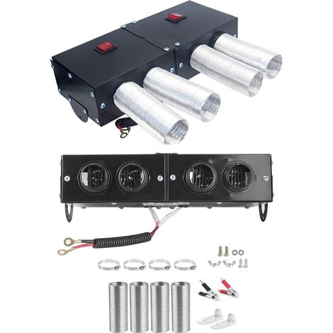 Calentador de coche desempañador automático de 4 orificios ventilador de calefacción desempañador desempañador 800W 12V Descongelador Eficiente con 4 Orificios y Ventilador (1/5)