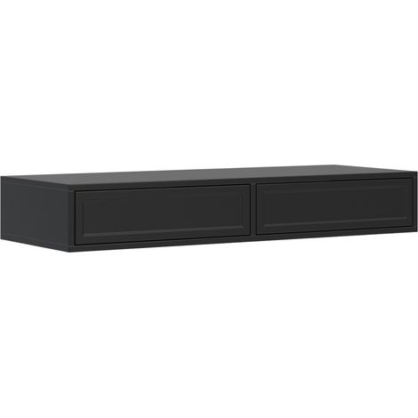 Selsey VELVETO - Schminktisch mit 2 Schubladen, Schwarz, 110 cm
