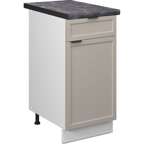 Mueble bajo de cocina Fame-Line, GrisBeige, 40 cm , ET Antracita, Vicco