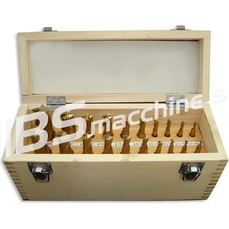 FRESE METALLO A 2 E 4 TAGLIENTI SET 20 PZ HSS RIVESTITE AL TIN SOGI TRAPANO FRESA FRESATRICE
