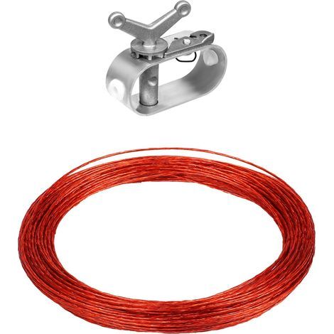 1 Pieces Pool Cover Tensioner Cable and Winch, 30m Fixed Pool Cover Strap Wire and Cable Tensioner Ratchet for Securing Above Ground Pool Covers Winter (Red) (1/5)