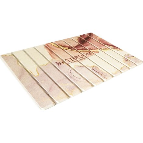 Tapis de bain en pierre de diatomite Tapis de sol de salle de bain antidérapant, ultra-absorbant et à séchage rapide Style épuré Tapis de douche en terre de diatomées pour salle de bain, cuisine et (1/5)