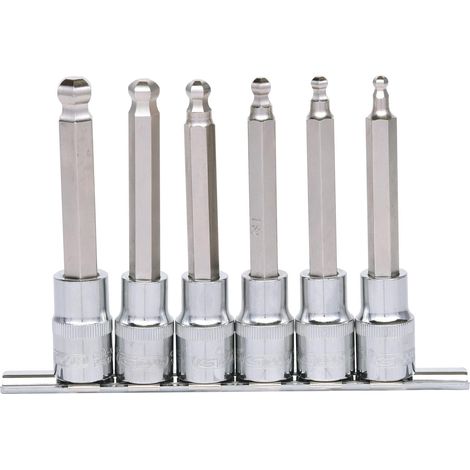KS TOOLS 1/2' Jeu de douilles tournevis 6 pans intérieur CHROMEplus, longues, 6 pcs 5-12 mm ( 918.1665 ) (1/2)