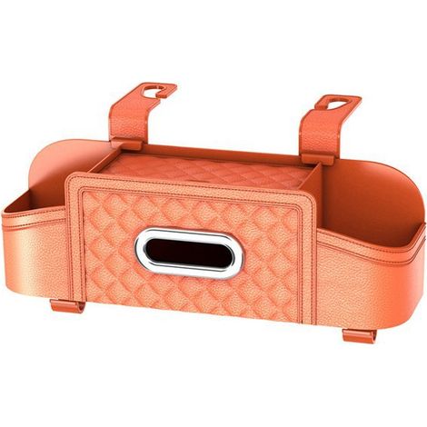 New car seat back storage box, backrest hanging bag, multi-functional storage box, car seat back tissue box (1/4)