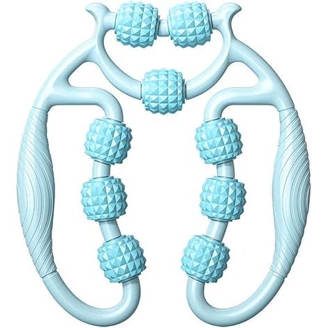 Rullo muscolare per gambe, rulli per massaggio muscolare, rullo anticellulite per cosce, strumento per massaggio, attrezzatura per il fitness del gomito, rullo per massaggio anticellulite, blu