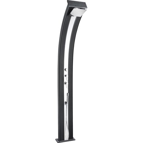Doccia Solare Ibrida da Giardino 40L Miscelatore e Doccetta Lavapiedi Antracite/Inox (1/5)