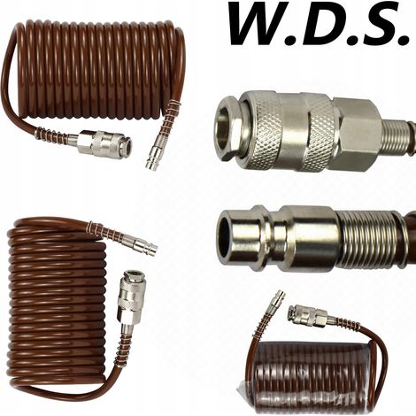 Tubo flessibile pneumatico a spirale per compressore 5x8 mm 5 m 8 bar Kraft&Dele (1/5)