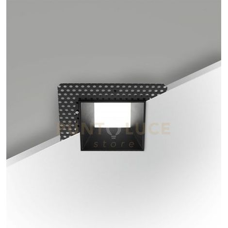KRIS INCASSO QUADRATO A RASO NERO 4000K 950LM 8W DIMMERABILE