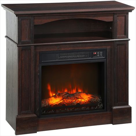 Cheminée électrique mural LED 1800 W avec télécommande et manteau (1/5)