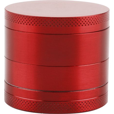 Moulin à Herbes 4 Étages en Alliage de Zinc - Broyeur à Épices et Aromates Manuel (Rouge) (1/5)