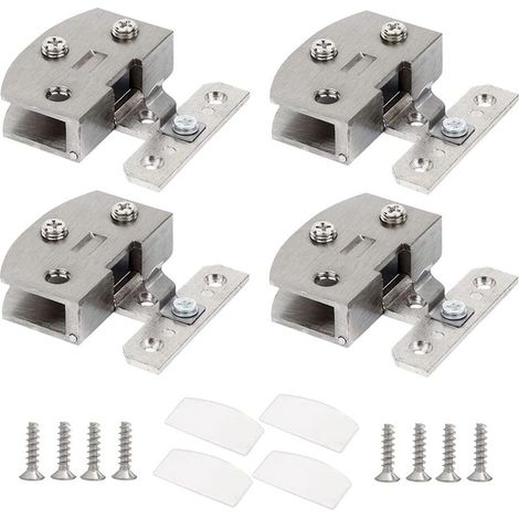 Charniere Porte Verre 4 Pièces En Alliage De Zinc Charnière Charnière Charnière Pliante en Verre charnières de Portes avec Vis pour le Verre de 5-6 mm D'épaisseur pour Porte de Douche (1/5)