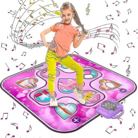 Tapis de danse musical pour enfants de 3 à 12 ans, idéal comme cadeau d'anniversaire pour les filles. Ce tapis de danse lumineux avec lumières LED est très long. (1/5)