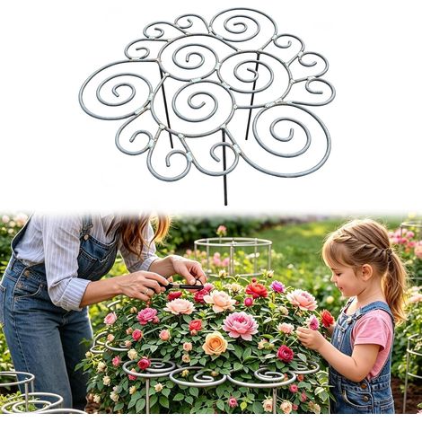 Support pour pivoines, cage à pivoines en métal, support de croissance pour fleurs lourdes et de grande taille, pivoines, roses, hortensias, légumes, massifs de fleurs, jardin, cour, terrasse - 44 x 4 (1/5)