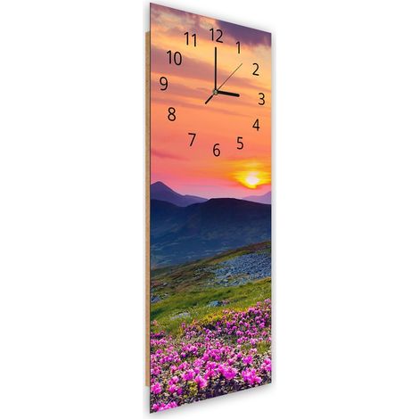 Orologio da parete, Prato di montagna al tramonto - 25x65 (1/5)