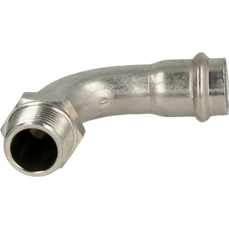 Raccord à sertir en inox coude 15 mm x ½’’ FM contour V