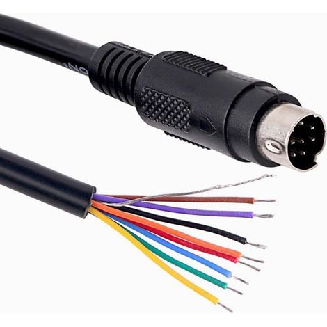 Câble adaptateur Mini DIN 8 broches mâle 1 unité Fil nu Transfert de données Pour ordinateur portable et (1/5)