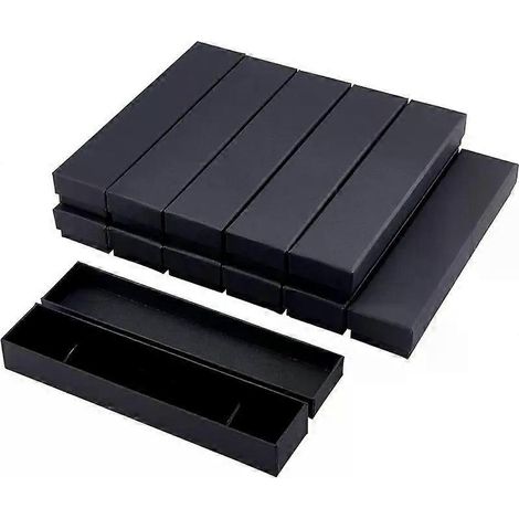 12er-Pack rechteckige Schmuckkästchen aus Kraftpapier mit Samtkissen für Halsketten und Armbänder (882 x 217 x 118 mm) (1/4)