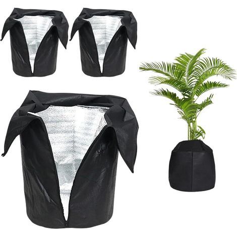 Sac de Protection Hivernal pour Plantes,Réutilisable Housses Protection Plantes Pot,Sac Anti-Gel pour Plantes Pot,avec Fermeture éclair et Cordon de Serrage,pour Plantes Protection Hivernale (3) (1/5)