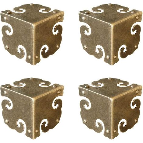 Protections d'angle métalliques pour armoire, boîte en bois, lot (1/5)