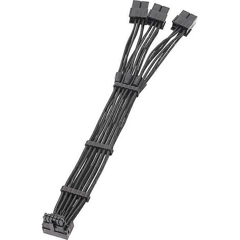 Câble 16AWG pour cartes graphiques série RTX40, 3 x 8 broches vers 12 V HPWR PCIE5.0 16 broches ATX3.0-3X8PIN PLA- (1/4)