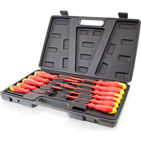 Bituxx 11 tlg. Schraubendreher Set isoliert Kreuz Schlitz Schraubenzieher Magnetisch CrV Stahl