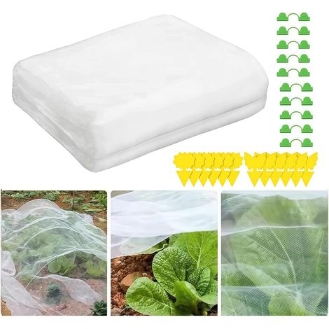 1 pièce 3x6m Filet de Protection des légumes, Filet Anti-Insectes avec pièges et Pinces pour Jardin et Balcon (1/5)