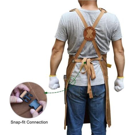 Tablier de protection imperméable pour homme – Rangement multi-poches pour outils – Résistant à la chaleur et aux éclaboussures – Coupe confortable (1/3)
