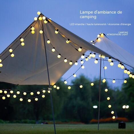 Guirlande lumineuse à piles G50 à ampoules boules blanches, idéale pour la décoration de terrasse, le camping et les éclairages étanches de tonnelle. (1/5)