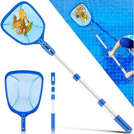 Schwimmbad-Skimmernetz, Oberflächen-Schwimmbad-Skimmernetz mit Teleskopgriff, Boden-Schwimmbad-Skimmernetz zur Reinigung von Schwimmbad-Laub (1/5)