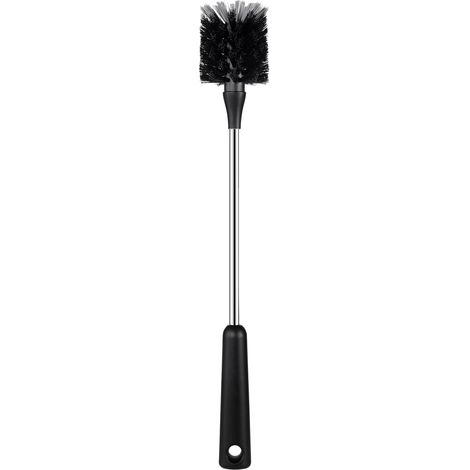 Goupillon, manche en acier inoxydable de 38 cm, brosse de nettoyage pour bouteilles, brosse de cuisine, tasse, verre à vin