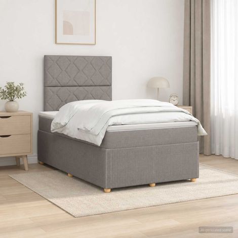 vidaXL Lit boxspring avec matelas Taupe 120 x 190 cm Tissu (1/5)