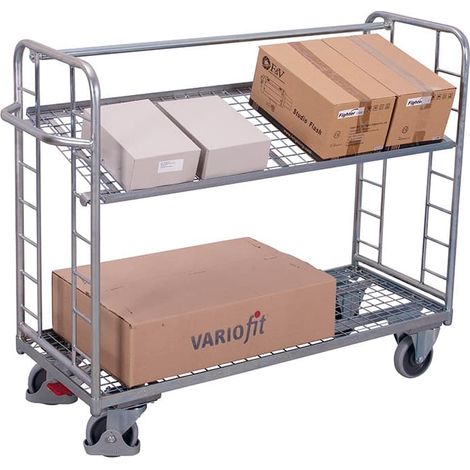 VARIOfit Etagenwagen mit 2 Drahtgitterböden verzinkt 1.650 x 650 mm (1/3)