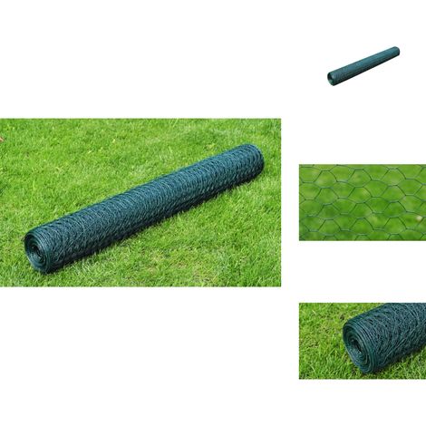 The Living Store Drahtzaun mit PVC-Beschichtung 25x1 m Grün - PVC-Beschichtung (1/4)