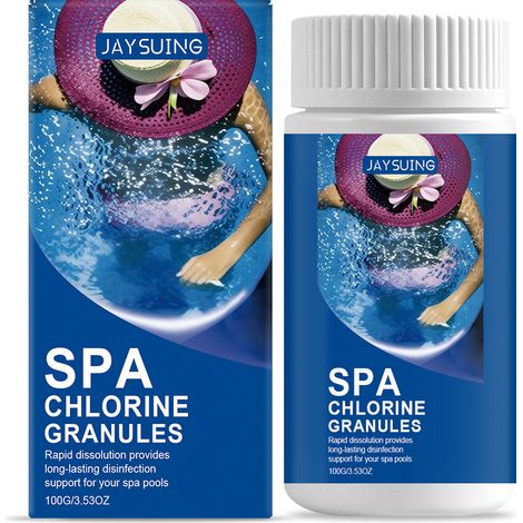 Chlorgranulat löst sich schnell auf und reinigt Wasser in Whirlpools, Schwimmbädern und Spas – 100 g -- BIEMMEDUE (1/5)