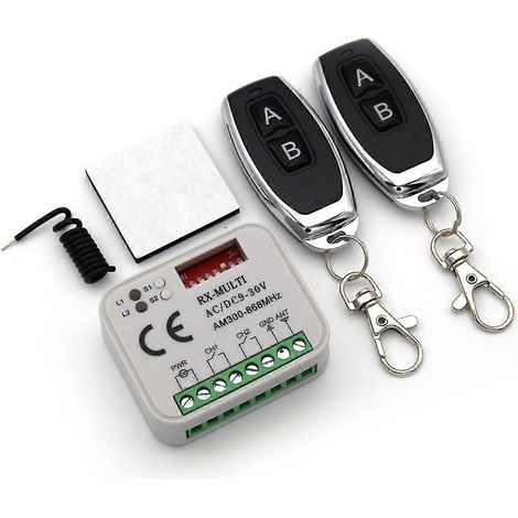 Récepteur universel multifréquence 300-868 MHz, alimentation AC/DC 9-30 V, pour émetteur de commande de porte de garage (1/4)